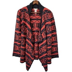 Anthropologie Tulle Aztec Style Open Cardigan Small